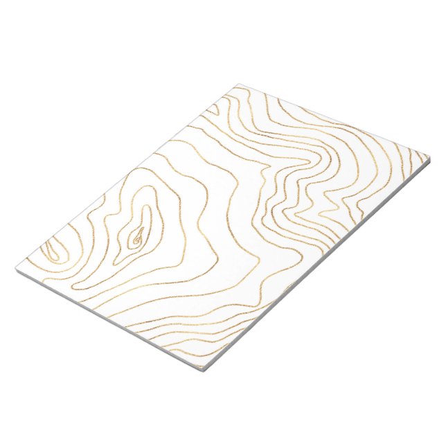 Modern Gold lines Minimalist Hand Drawn Design Notepad (Angled)