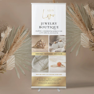 Modern Gold Logo Boutique Jewellery 4 Photos Promo Retractable Banner