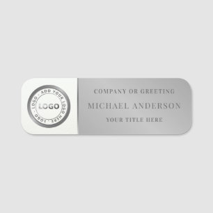 Modern & Gold Logo Corporate Professional Employee Name Tag