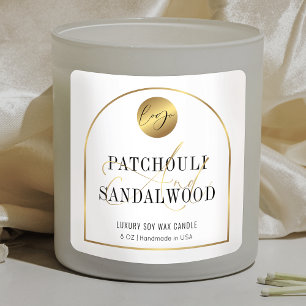 Modern Gold Logo Product Jar Soy Candles Label