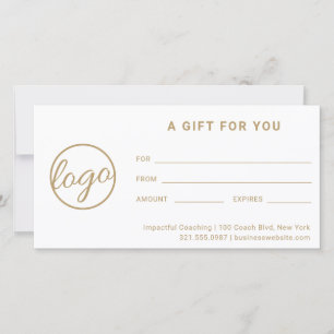 Modern Gold Logo Simple Business Gift Certificate