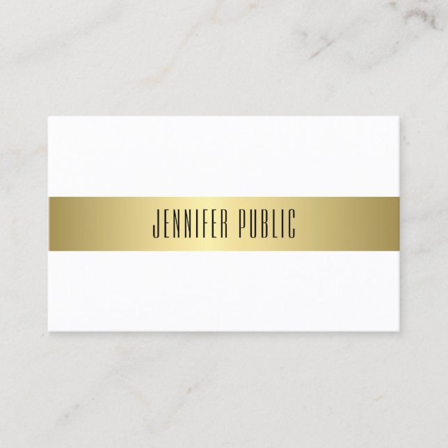 Modern Gold Look Design Beautiful Sleek Plain Business Card (Front)