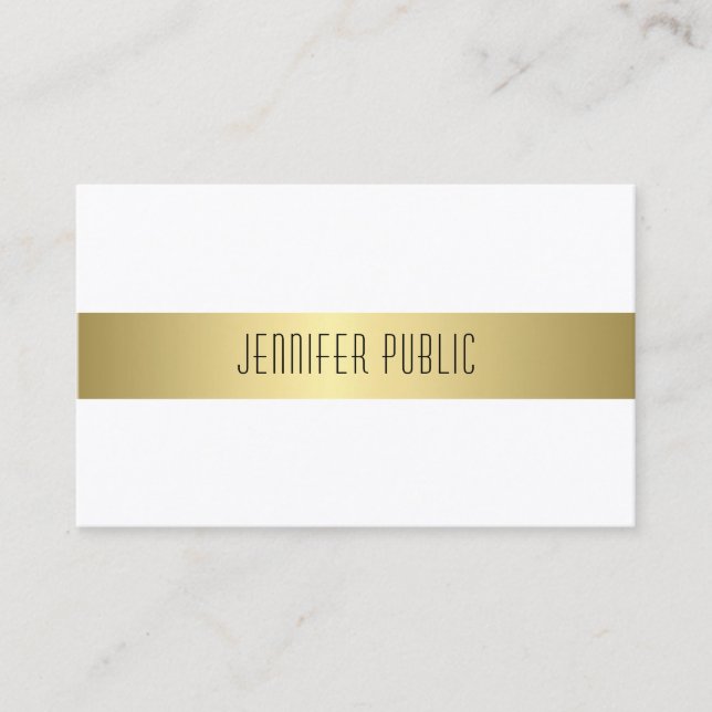 Modern Gold Look Design Smooth Sophisticated Business Card (Front)