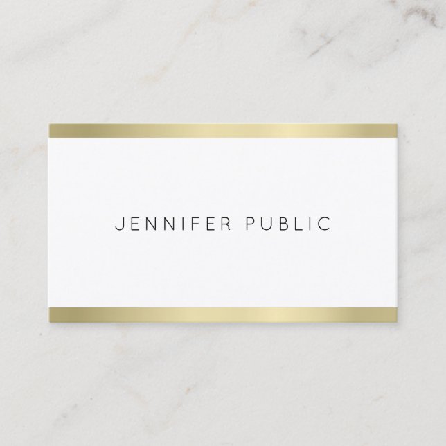 Modern Gold Look Minimalist Plain Professional Business Card (Front)