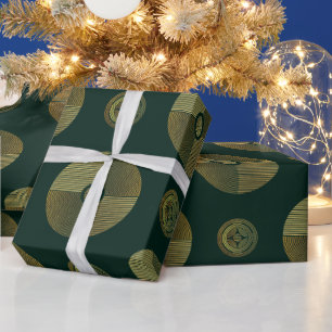 Modern Gold Luxury Art Deco Circles  Wrapping Paper