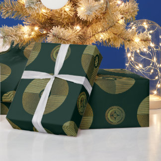 Modern Gold Luxury Art Deco Circles Wrapping Paper