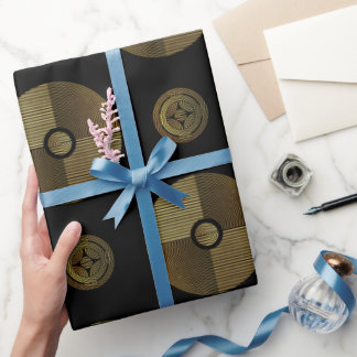 Modern Gold Luxury Art Deco Circles Wrapping Paper