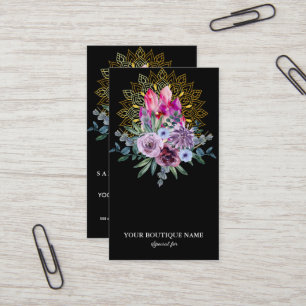 Modern Gold Mandala Crystals Psychic Spa Spiritual Business Card
