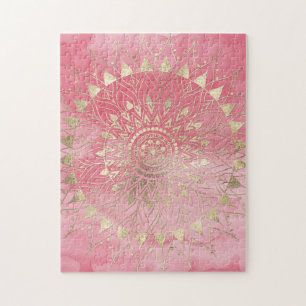 Modern gold mandala jigsaw puzzle