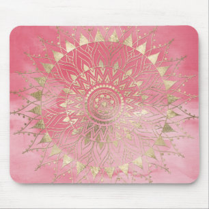 Modern gold mandala mouse mat