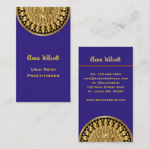 Modern Gold Mandala Reiki Energy Healing Wellness Business Card