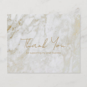 Modern Gold Marble Budget Business Thank You Card
