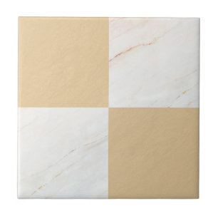 Modern Gold Marble Geometric Chequered Tile