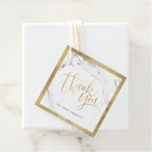 Modern gold marble modern calligraphy thank you favour tags