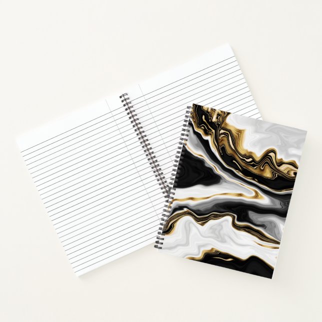 Modern Gold Marble Painting Aesthetic Notebook (Inside)