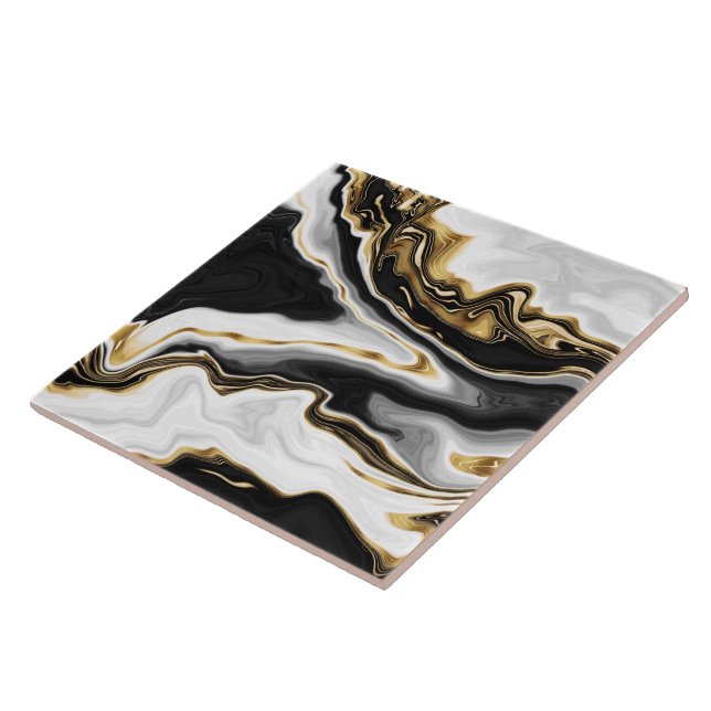 Modern Gold Marble Painting Aesthetic Tile (Side)