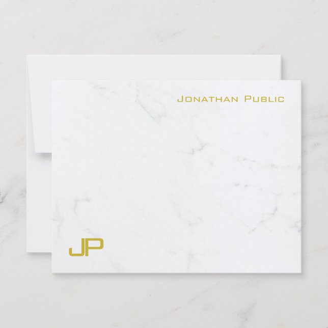 Modern Gold Marble Simple Template Personalised (Front)