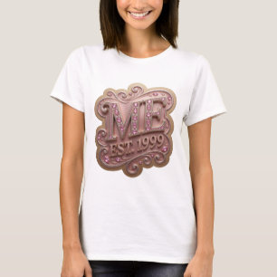 Modern Gold ME EST 1999 3D Text Art T-Shirt