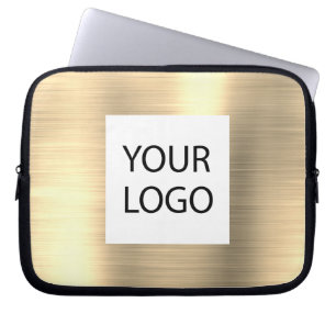 Modern Gold Metallic - Custom Logo Promotional Laptop Sleeve