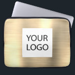 Modern Gold Metallic - Custom Logo Promotional Laptop Sleeve<br><div class="desc">Modern Silver Faux Metallic Stainless Gold Elegant Custom Logo Promotional Laptop Bag or Sleeve Promotional (promo) advertisement Case. This case can be customised to include your company or business logo.</div>