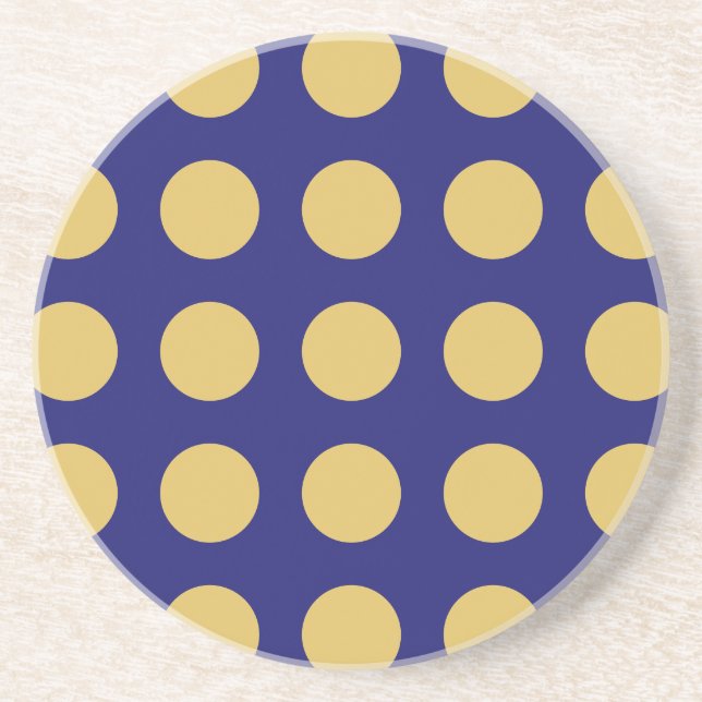 Modern Gold Midnight Blue Colour Plain Unique Coaster (Front)