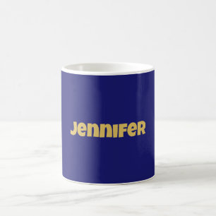 Modern Gold Midnight Blue Colour Plain Unique Coffee Mug