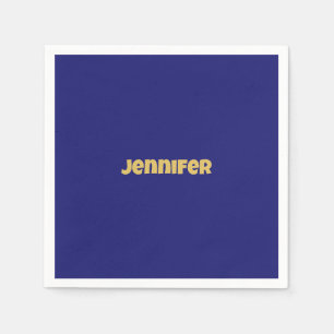 Modern Gold Midnight Blue Colour Plain Unique Napkin