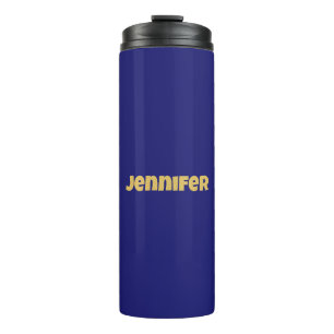 Modern Gold Midnight Blue Colour Plain Unique Thermal Tumbler