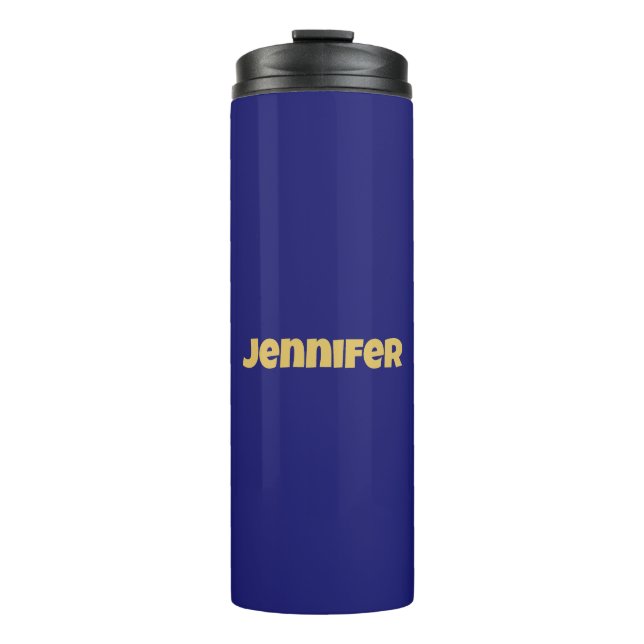 Modern Gold Midnight Blue Colour Plain Unique Thermal Tumbler (Front)