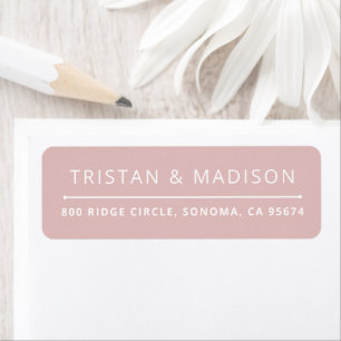 Modern Gold Minimal Dusty Pink Return Address