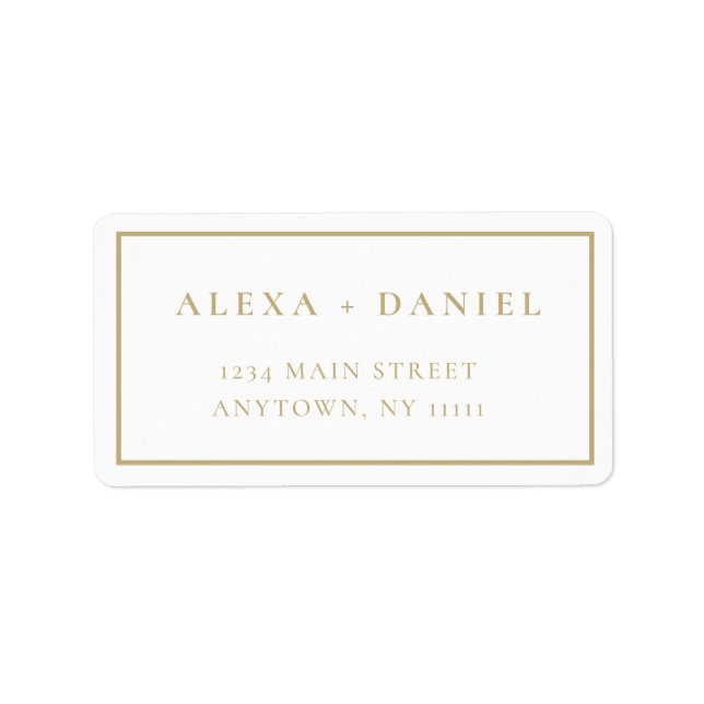 Modern Gold Minimalist Return Address Label (Front)