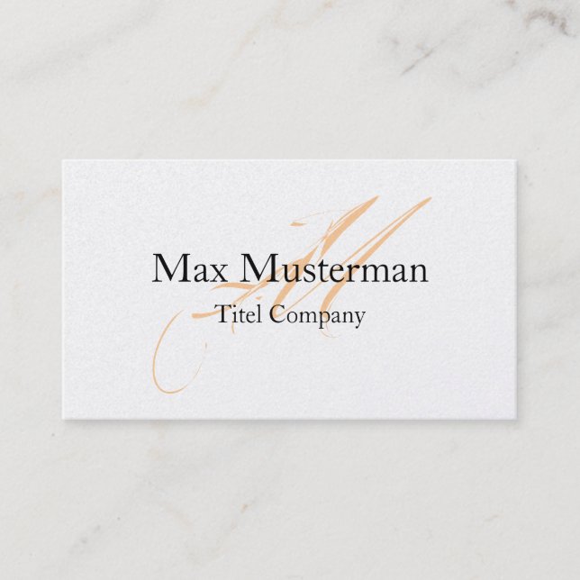 Modern gold monogram business card (Front)