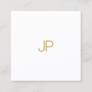 Modern Gold Monogram Chic Professional Template Square Business Card