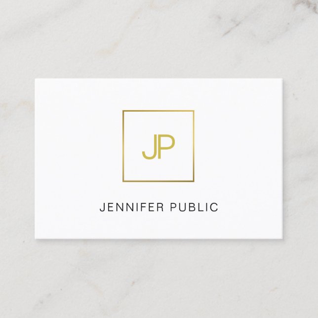 Modern Gold Monogram Creative Design Professional Business Card (Front)