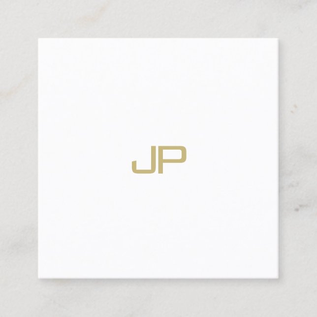 Modern Gold Monogram Elegant Template Professional Square Business Card (Front)