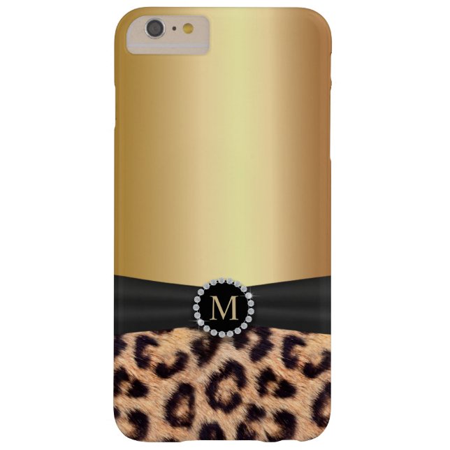 Modern Gold Monogram Leopard Case-Mate iPhone Case (Back)