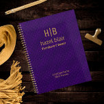 Modern Gold Monogram Logo Purple Squares Pattern Planner<br><div class="desc">Customise and personalise this modern purple mini squares pattern planner with a simple and minimalist 2 Letter Gold Monogram. Practical and useful gift for your employees and a professional and eye-catching promotional product for your company. Design created for the bold and artistic business owners and entrepreneurs and their brand. Design...</div>