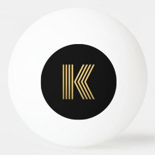 Modern Gold Monogram Ping Pong Ball