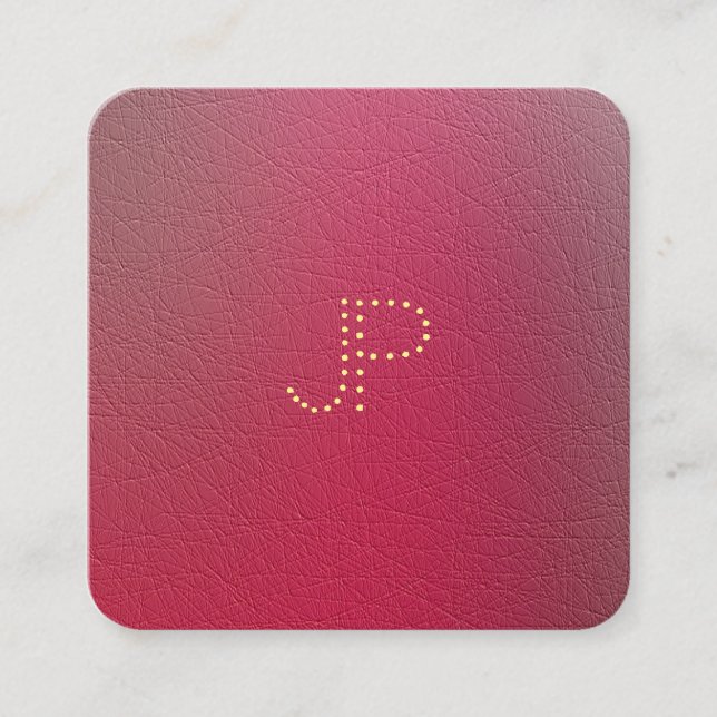 Modern Gold Monogram Structured Look Template Square Business Card (Front)