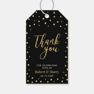Modern Gold & Navy Thank you Tags for Favours Tag