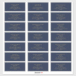 Modern Gold | Navy Wedding Guest Address Sticker<br><div class="desc">These modern gold | Navy wedding guest address stickers are perfect for your classy boho wedding. Their simple, unique abstract design accompanied by a contemporary minimal script and gold colour palette gives this product a feel of elegant formal luxury while staying simplistic, chic bohemian. Keep it as is, or choose...</div>