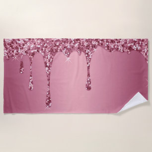Modern Gold Ombre Marble Glam Metallic Foil Beach Towel