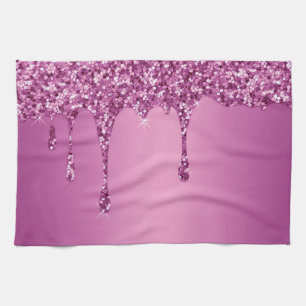 Modern Gold Ombre Marble Glam Metallic Foil Tea Towel