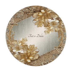 Modern Gold Ornate Floral Cutting Board