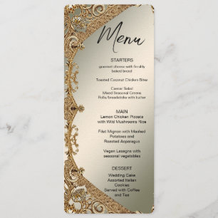 Modern Gold Ornate Floral Menu