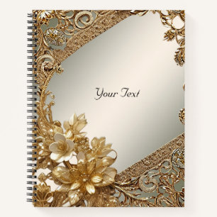 Modern Gold Ornate Floral Notebook