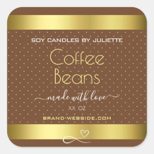 Modern Gold Packaging Labels Brown Coffee Beans