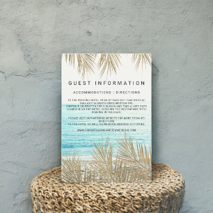 Modern gold palm tree beach insert details wedding