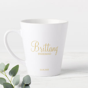 Modern Gold Personalised Bridesmaids Latte Mug