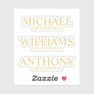 Modern Gold Personalised Groomsman's Name
